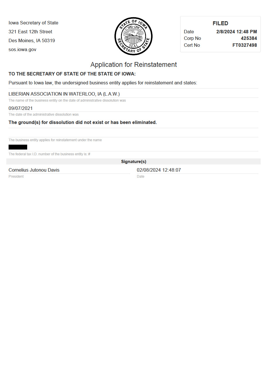 Screenshot 2025-05-06 at 1.22.23 PM REINSTATE